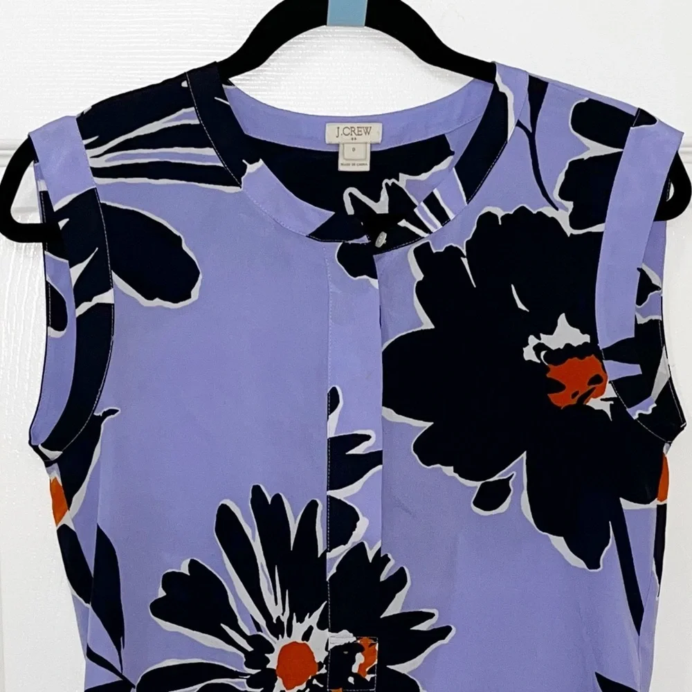 J.Crew Floral sleeveless Blouse Size 0